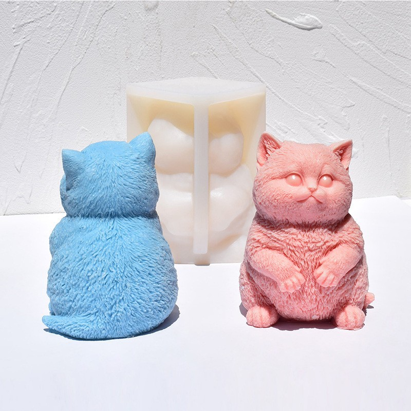 Soap Making Animal Fat - Molde de Silicone 3D Gato Gordo