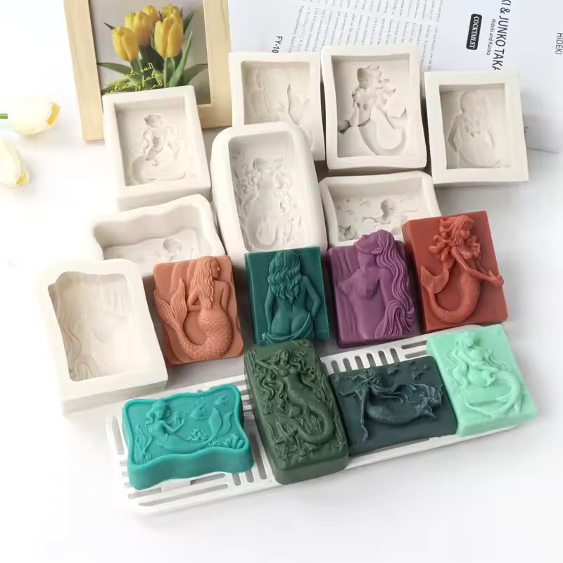 Soap Making Supplies Australia - Molde de Silicone Retangular 3D Sereia