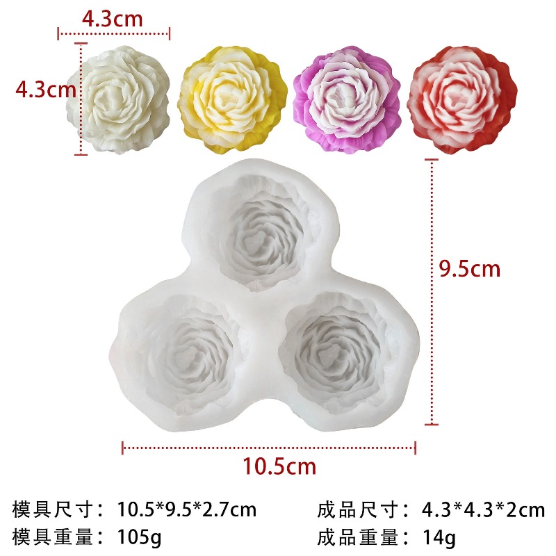 3 pçs/set peônia flor vela mol - Soap Making Supplies Australia avaliação e preço